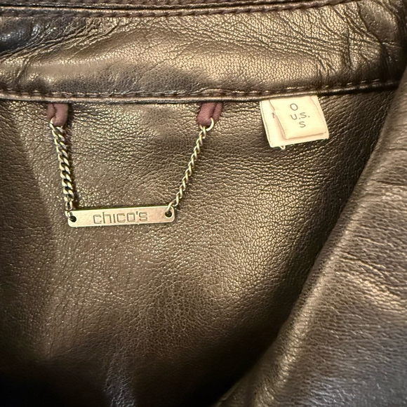 Chico's Riveted Faux Leather Peplum Jacket‎ Black Size Small - Picture 5 of 12